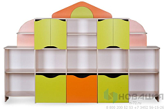 Стенка для игрушек Домик, 2600х460х1695 мм