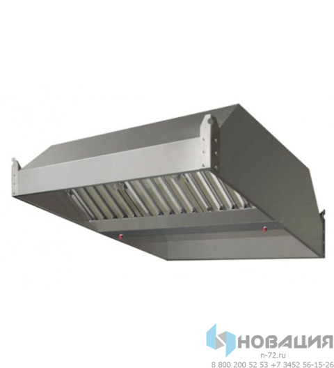 Вытяжной зонт островной, ширина 2000 мм
